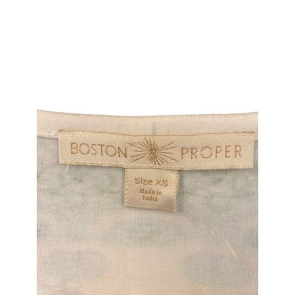 Boston Proper Women’s XS Top Gorgeous White and Turquoise Beaded NWTs - Picture 7 of 8